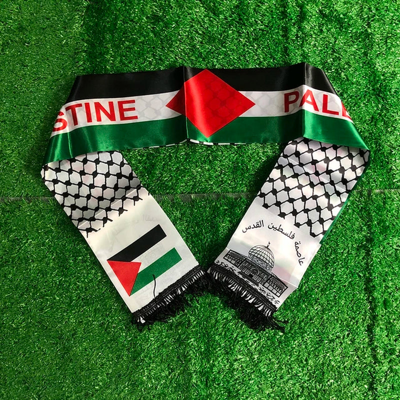 SKY FLAG Palestine Flag Custom Scarf Palestine National Day 14*130Cm Scarf Printing Satin Palestinian Flag Scarf