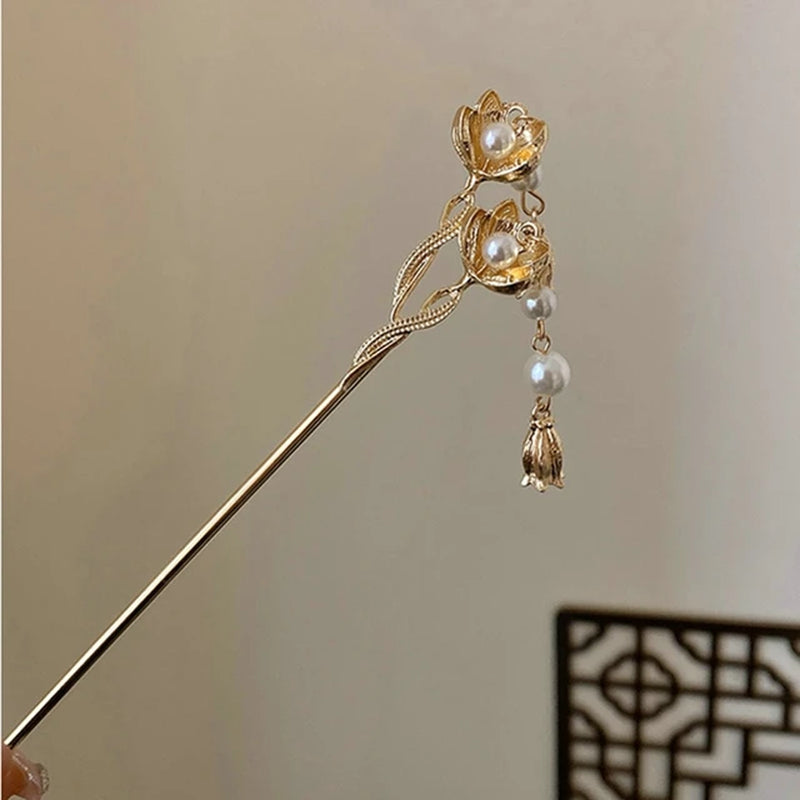 Vintage Chinese Style Hanfu Hair Stick Women Metal Tassel Hair Fork Hair Chopsticks Hairpin Woman Jewelry Hair Clip Accessories