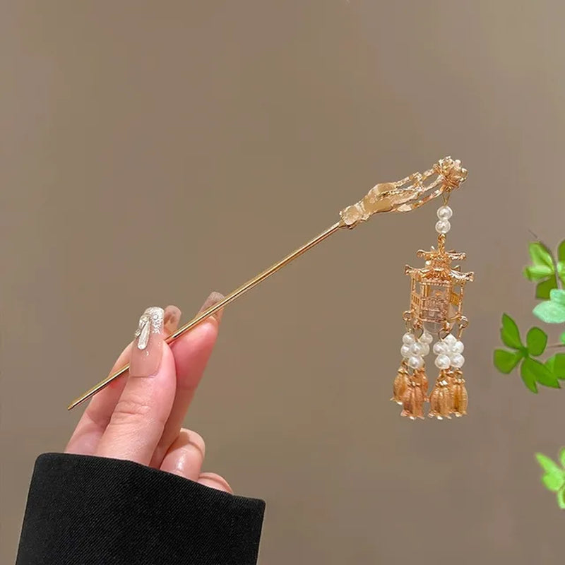 Vintage Chinese Style Hanfu Hair Stick Women Metal Tassel Hair Fork Hair Chopsticks Hairpin Woman Jewelry Hair Clip Accessories