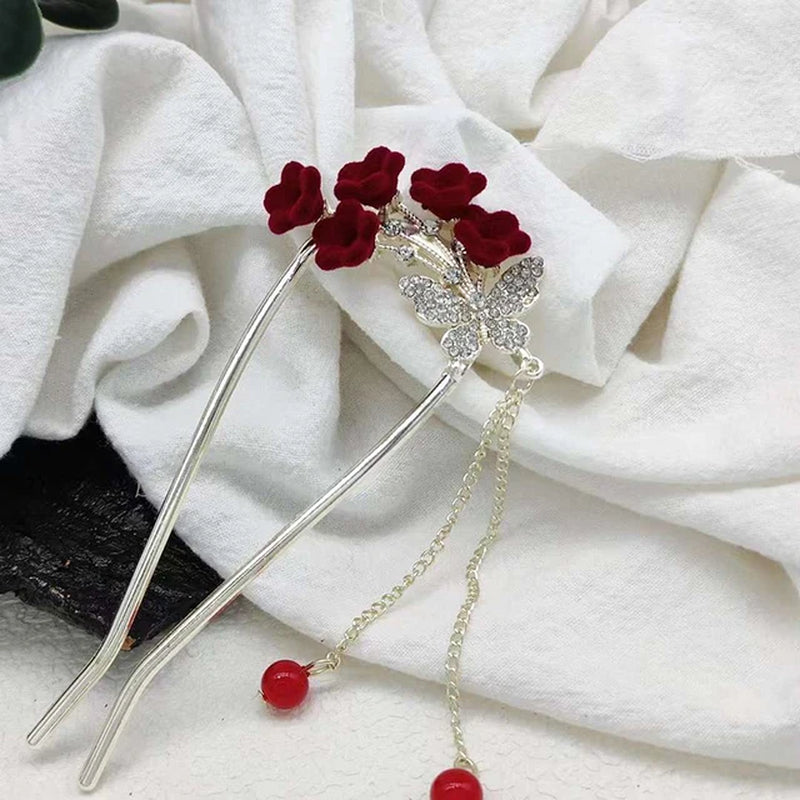 Vintage Chinese Style Hanfu Hair Stick Women Metal Tassel Hair Fork Hair Chopsticks Hairpin Woman Jewelry Hair Clip Accessories