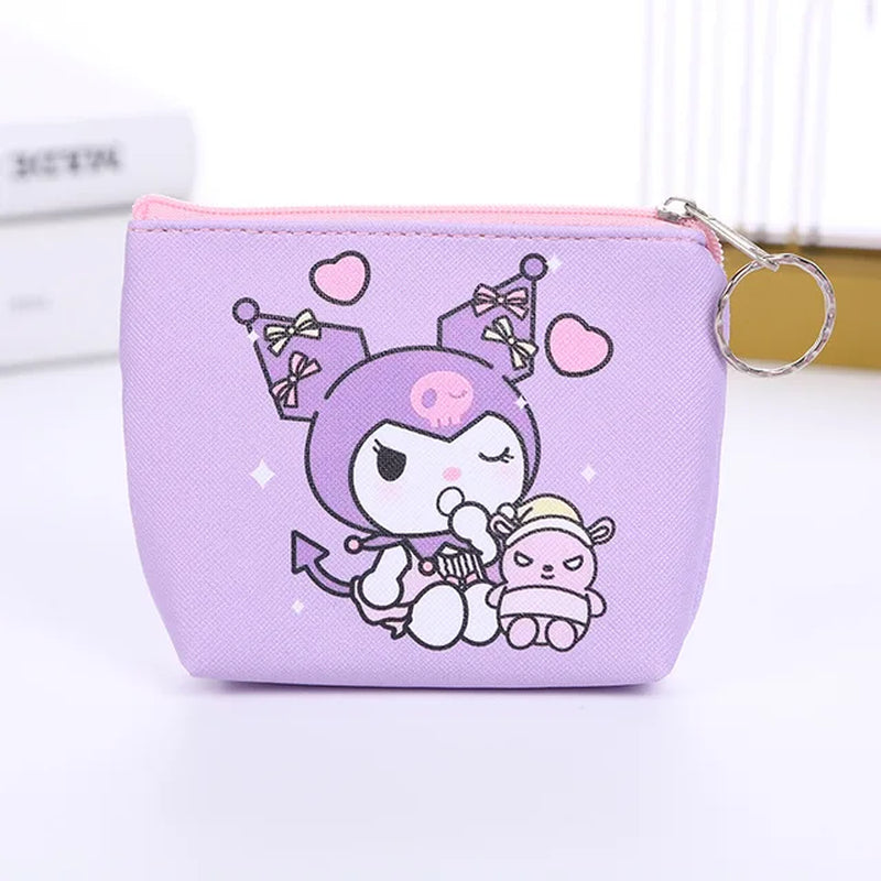 Purse Coin Purses Cartoon Printed PU Melody Cute Wallet Bag Keychains Storage Bag Sanrio Kuromi Kawaii Mini Pouch