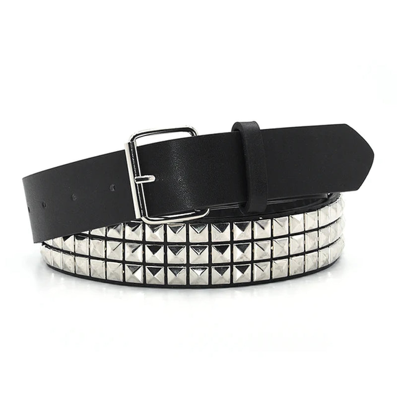 Fashion Rivet Belt Men Women'S Studded Belt Punk Rock with Pin Buckle Drop Shipping Black