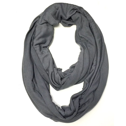 ® Soft Jersey Knit Infinity Scarf, Silver Grey