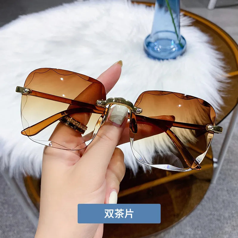 Frameless Cut Edge Sunglasses New Summer Sun Visors Women'S Transparent Multi-Color Lenses UV400 Women Sunglasses