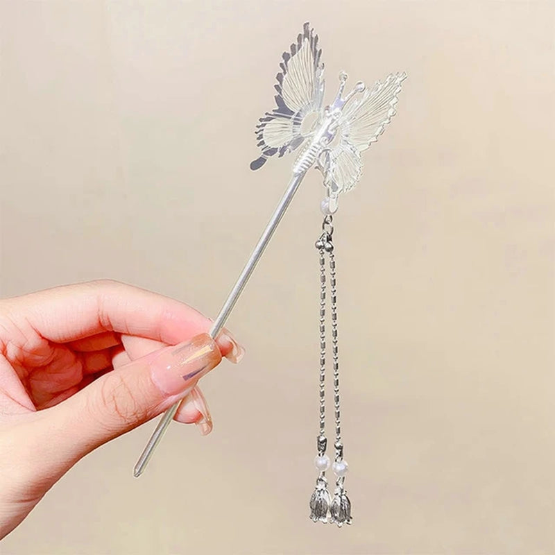 Vintage Chinese Style Hanfu Hair Stick Women Metal Tassel Hair Fork Hair Chopsticks Hairpin Woman Jewelry Hair Clip Accessories