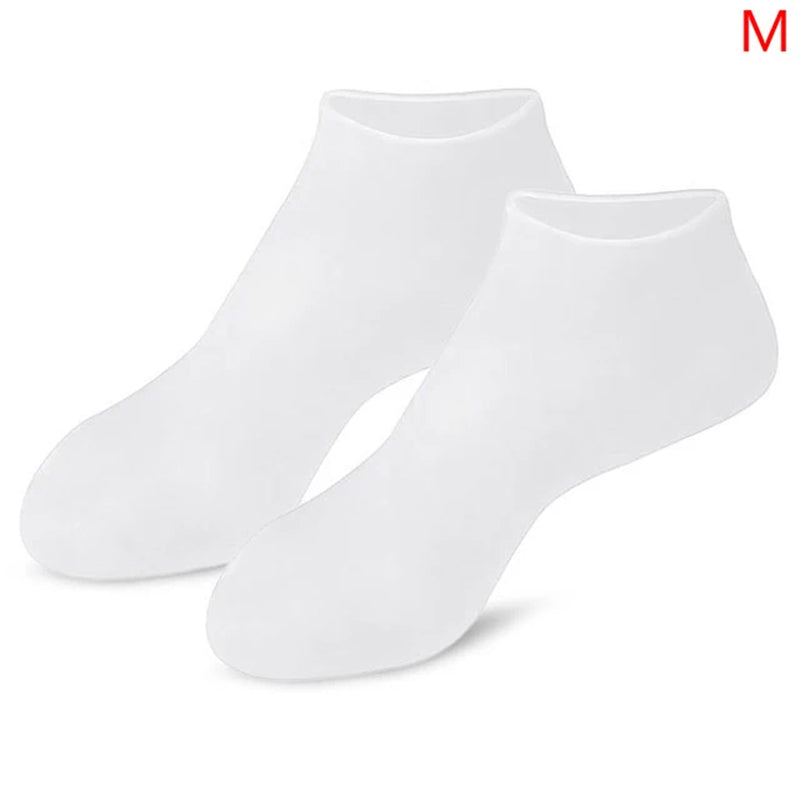 "Revitalize and Pamper Your Feet with Our Silicone Moisturizing Gel Heel Socks - Say Goodbye to Cracked Foot Skin and Cracking with This Spa-Like Feet Care Solution!"