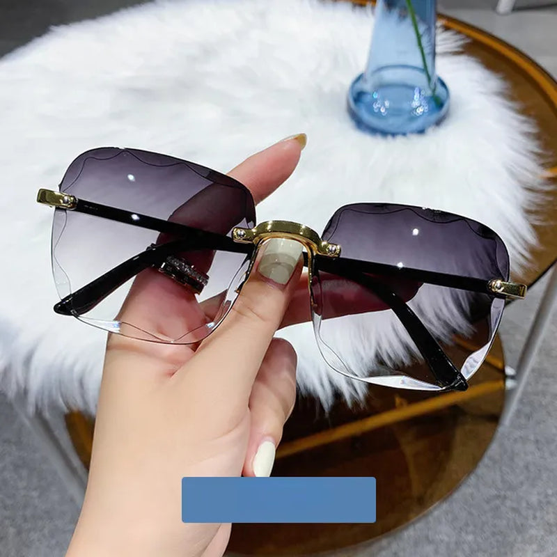 Frameless Cut Edge Sunglasses New Summer Sun Visors Women'S Transparent Multi-Color Lenses UV400 Women Sunglasses