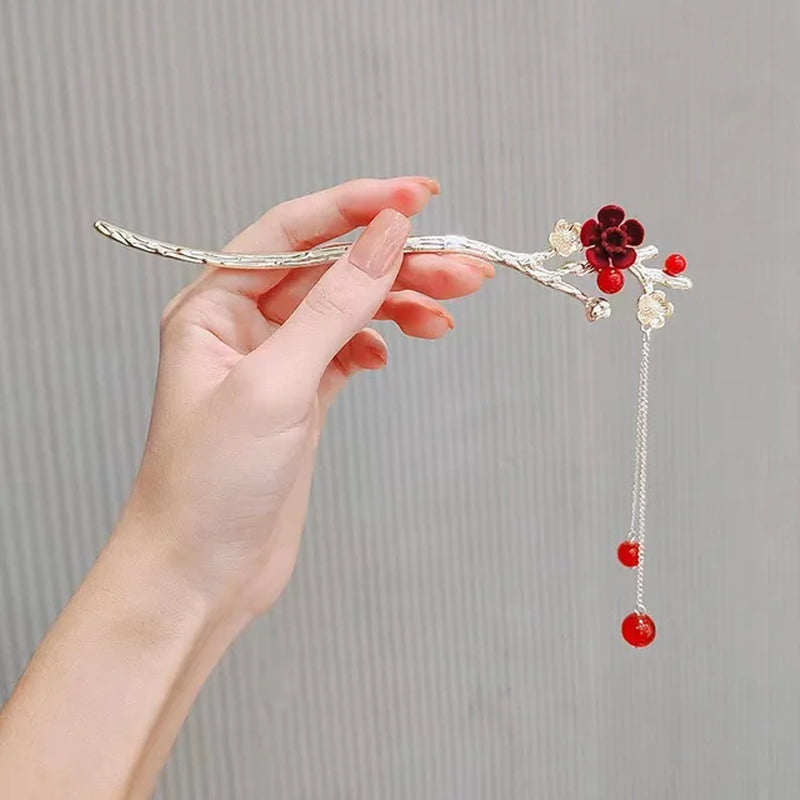 Vintage Chinese Style Hanfu Hair Stick Women Metal Tassel Hair Fork Hair Chopsticks Hairpin Woman Jewelry Hair Clip Accessories