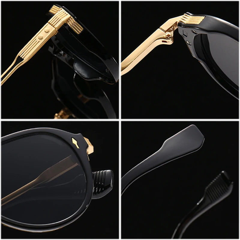 Retro Double Bridges Pilot Men Sunglasses Fashion Brand Designer Shades UV400 Trending Rivets Women Luxury Sun Glasses