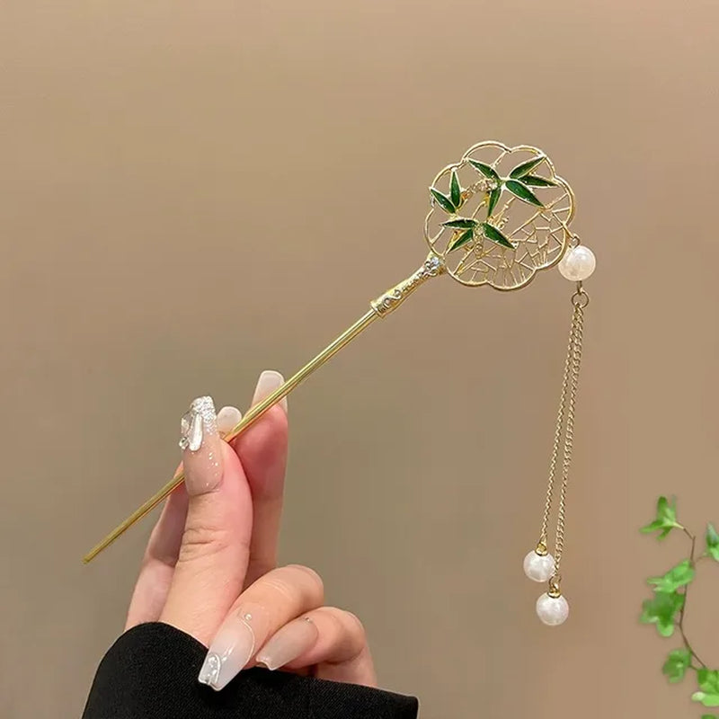 Vintage Chinese Style Hanfu Hair Stick Women Metal Tassel Hair Fork Hair Chopsticks Hairpin Woman Jewelry Hair Clip Accessories