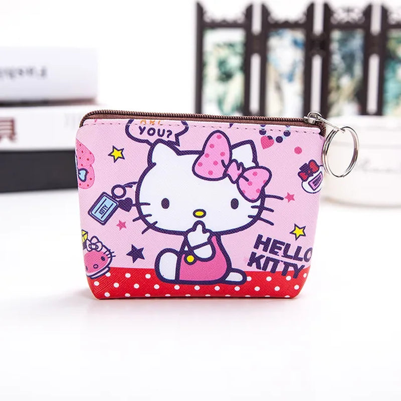 Purse Coin Purses Cartoon Printed PU Melody Cute Wallet Bag Keychains Storage Bag Sanrio Kuromi Kawaii Mini Pouch