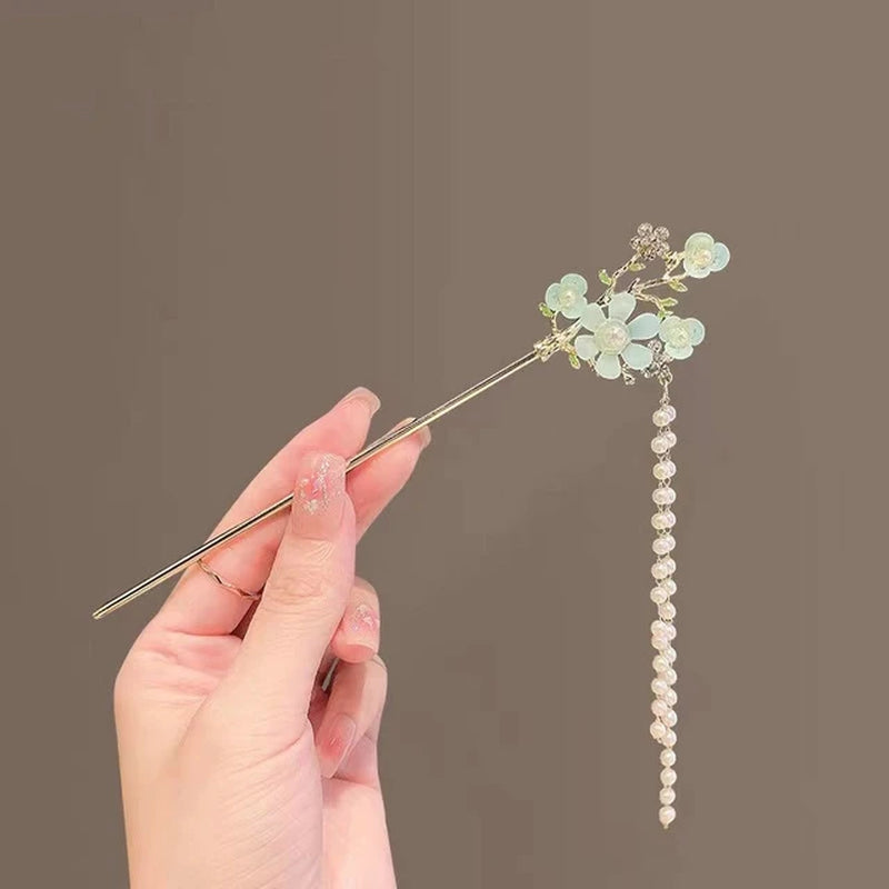 Vintage Chinese Style Hanfu Hair Stick Women Metal Tassel Hair Fork Hair Chopsticks Hairpin Woman Jewelry Hair Clip Accessories