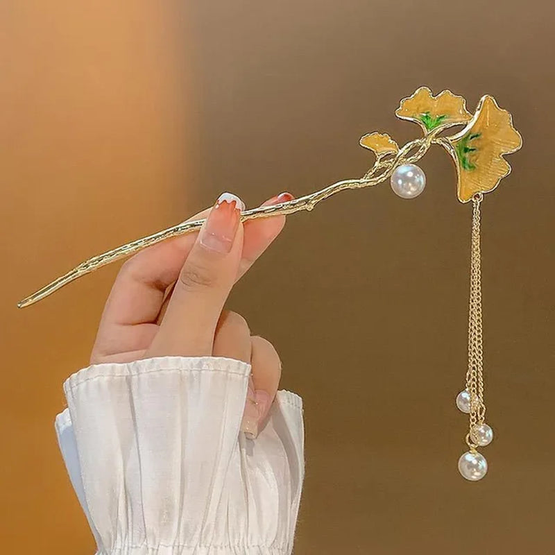 Vintage Chinese Style Hanfu Hair Stick Women Metal Tassel Hair Fork Hair Chopsticks Hairpin Woman Jewelry Hair Clip Accessories