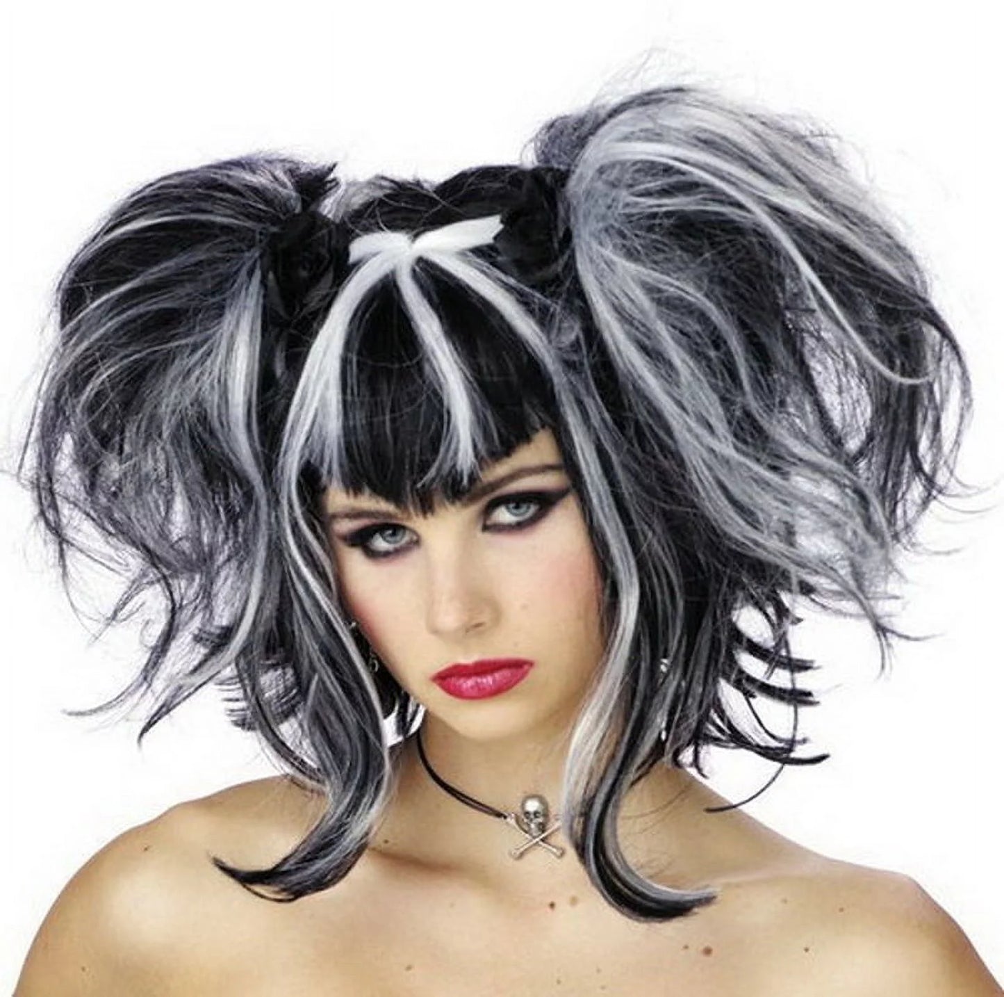 Black White Bad Fairy Wig Adult Halloween Accessory