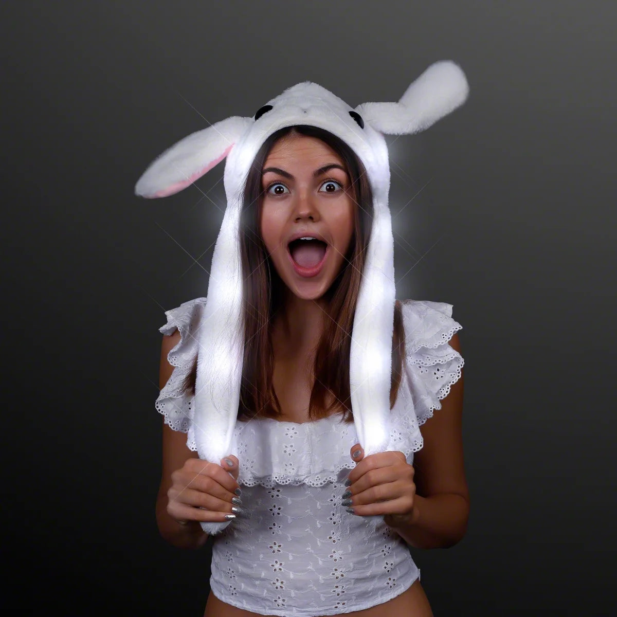 Moving Ears Light up Bunny Hat