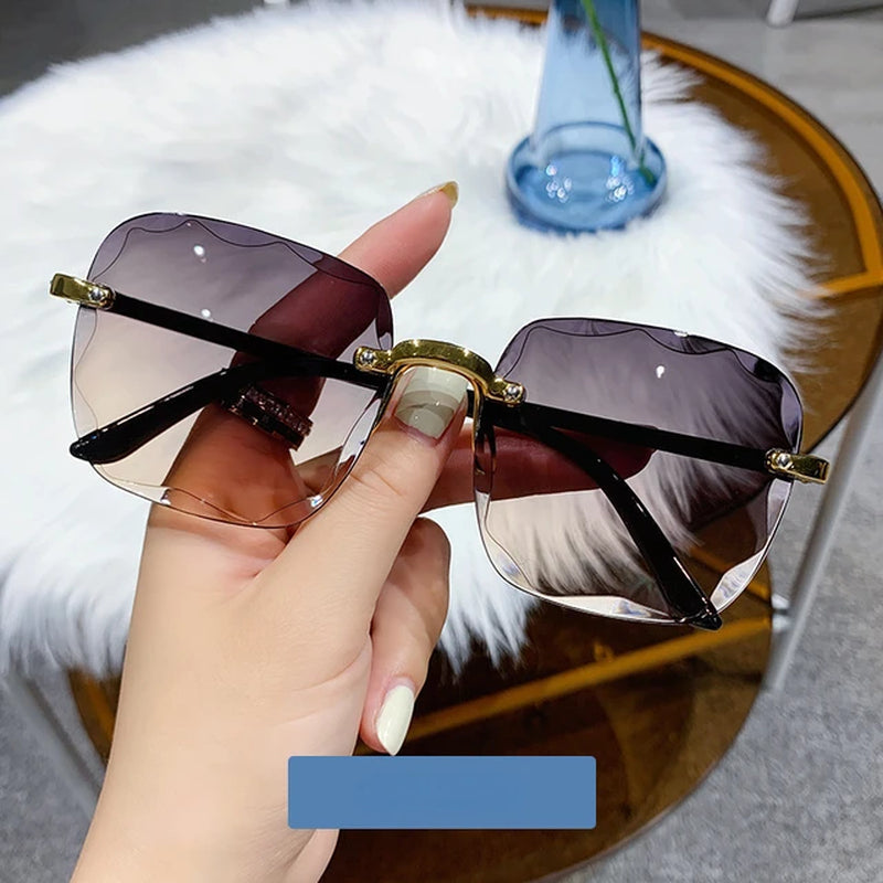 Frameless Cut Edge Sunglasses New Summer Sun Visors Women'S Transparent Multi-Color Lenses UV400 Women Sunglasses