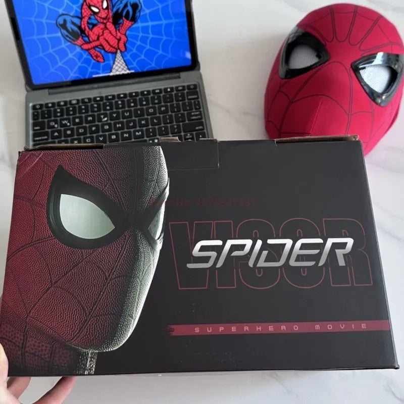 Spider-Man:No Way Home Spider Man Mask Luxury Helmet Rechargeable Remote Eyes Movable Mask Decoration Toy Gift Cosplay