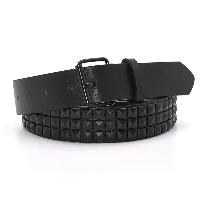 Fashion Rivet Belt Men Women'S Studded Belt Punk Rock with Pin Buckle Drop Shipping Black