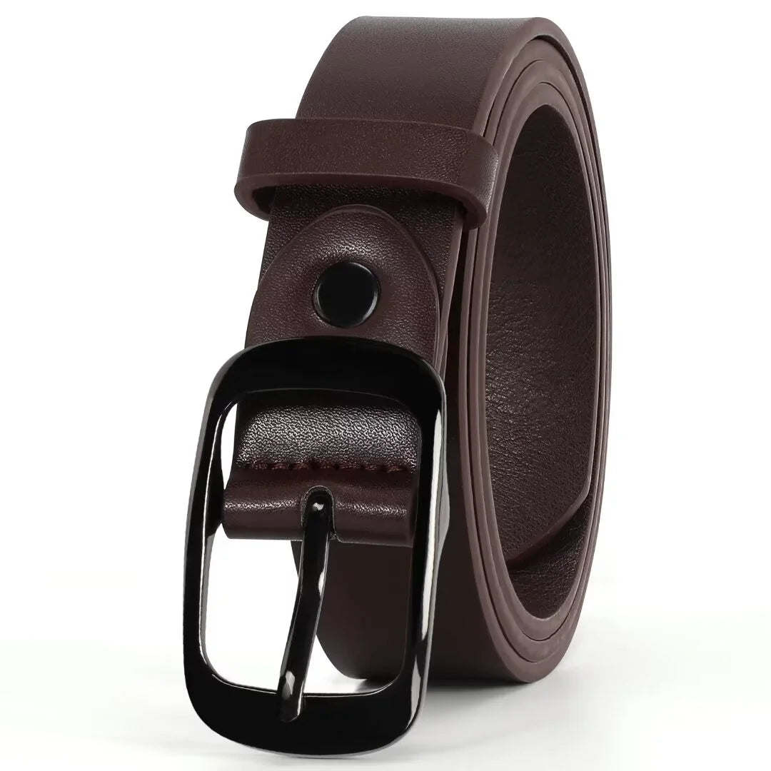 Women Leather Belt with Pin Buckle, plus Size Waist Belt for Jeans Pants