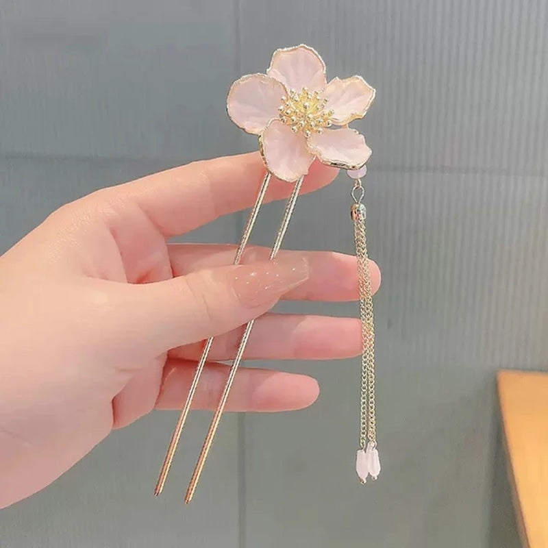 Vintage Chinese Style Hanfu Hair Stick Women Metal Tassel Hair Fork Hair Chopsticks Hairpin Woman Jewelry Hair Clip Accessories