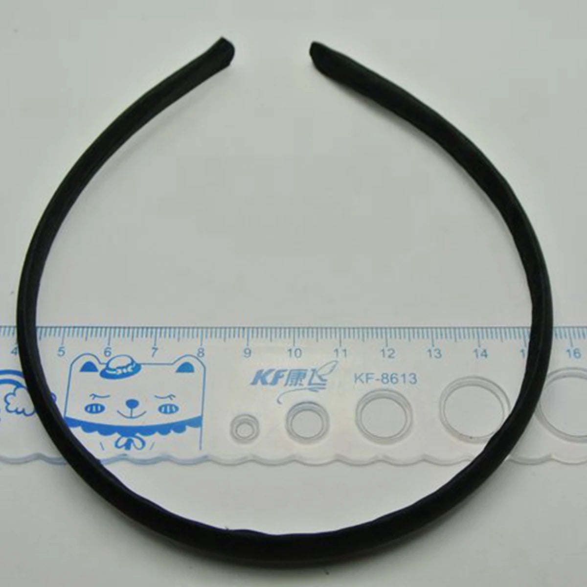 10 Black Plastic Headband Covered Satin Hair Band 9Mm for DIY Craft