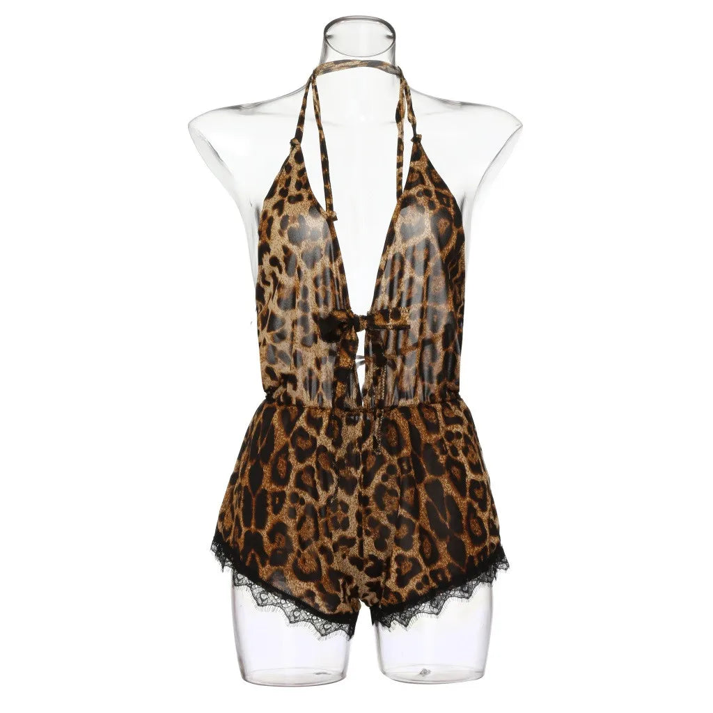 X Pasties for Women Sexy Bow Size Trim Leopard Bodysuit Lace Romper Underwear Women plus Sexy plus Size Lingerie for Women